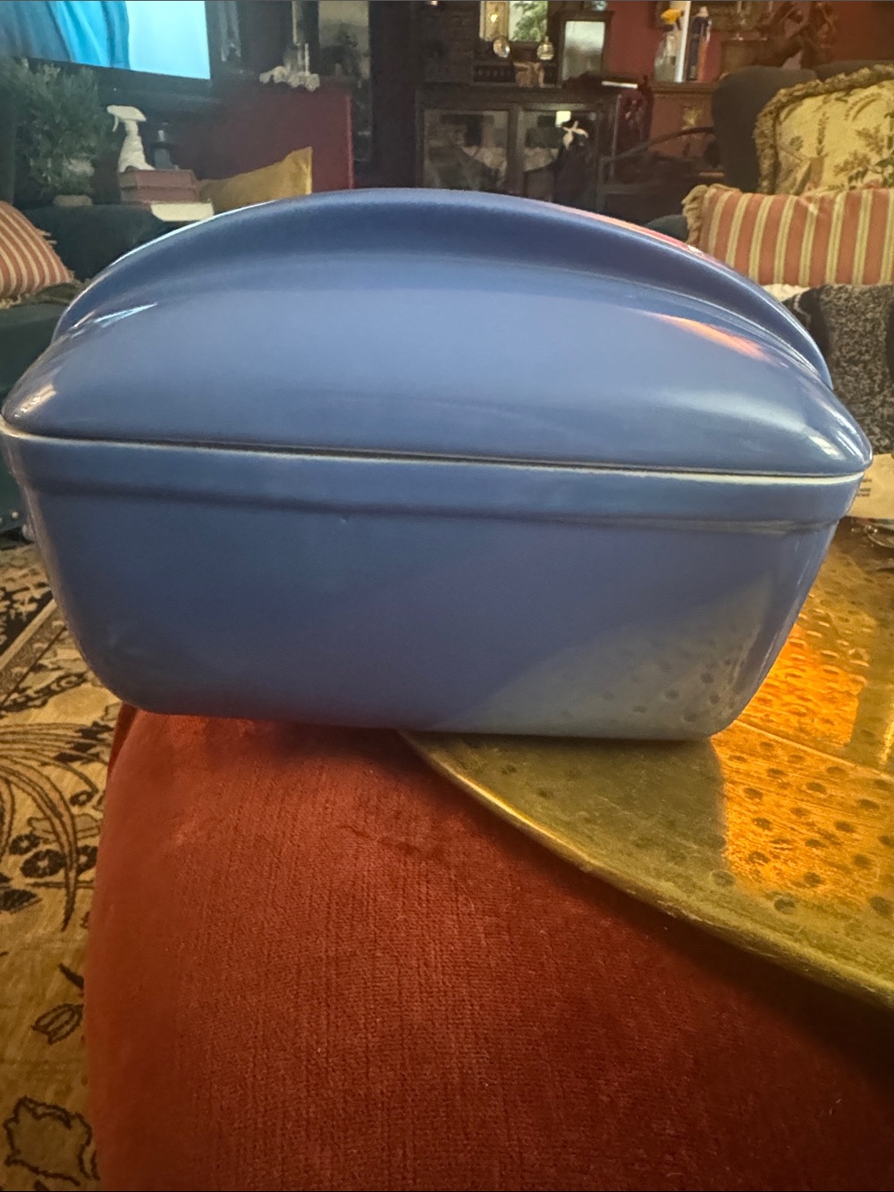 Blue Ceramic Covered Casserole Dish -